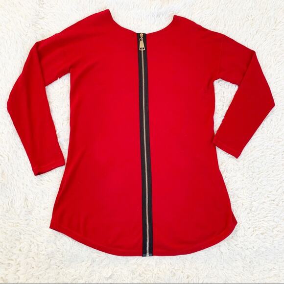 HILARY RADLEY for KATHERINE BARCLAY Red Sweater Short Dress Medium - Picture 3 of 11